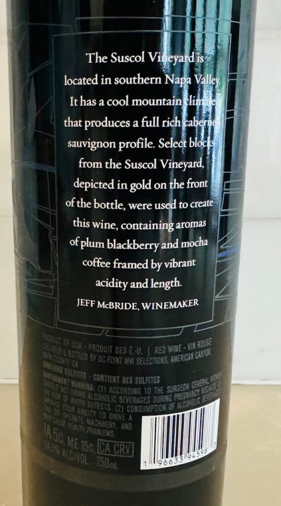 Kirkland Signature Suscol Vineyard Napa Valley Cabernet Sauvignon