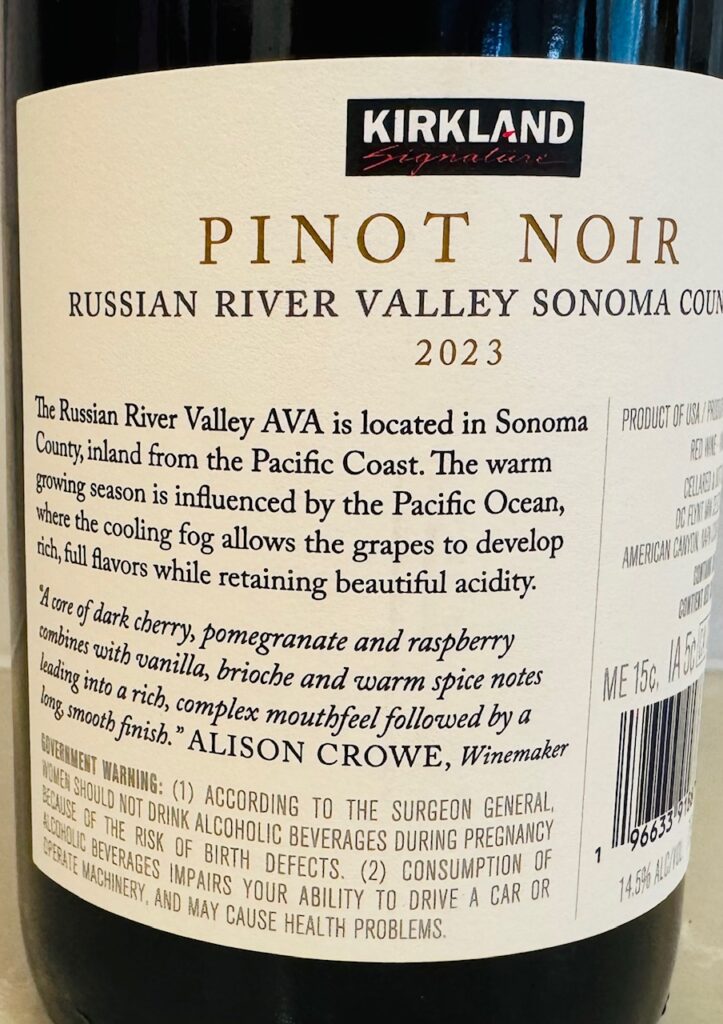 Kirkland Signature Russian River Pinot Noir