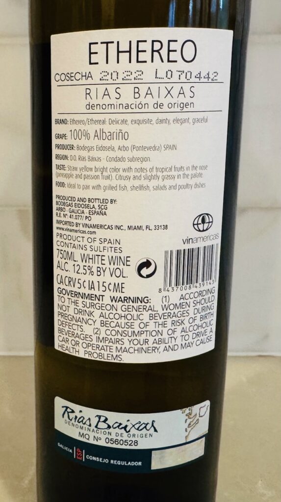 Ethereo Albarino Rias Baixas